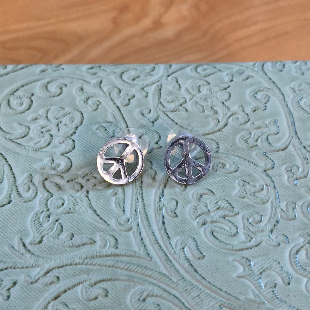 Peace Sign Post Earrings